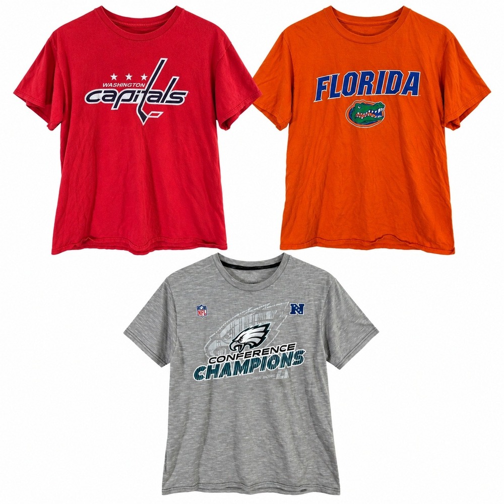 Fanatics Lot of 3 Men's M T-Shirts Grey Red